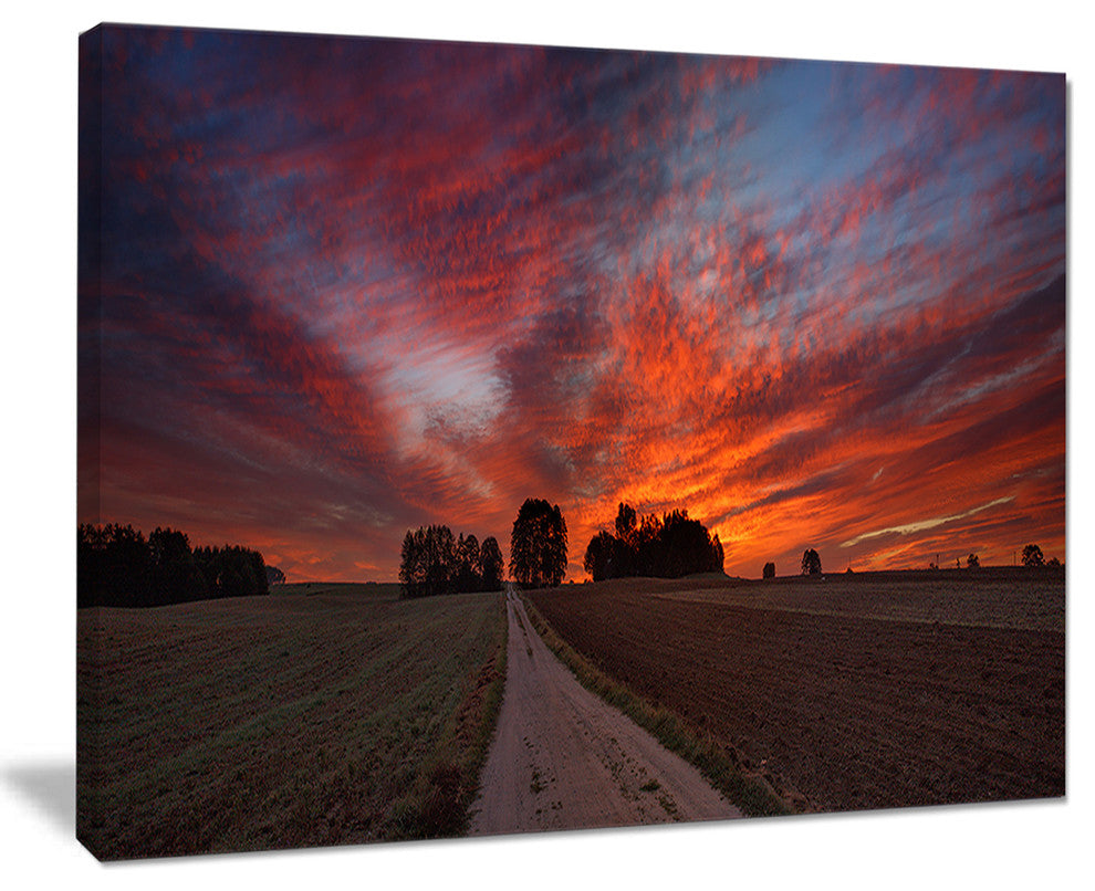 "Pathway To Fairy Autumn Sky" Landscape Print Wall Artwork, 40"x30"
