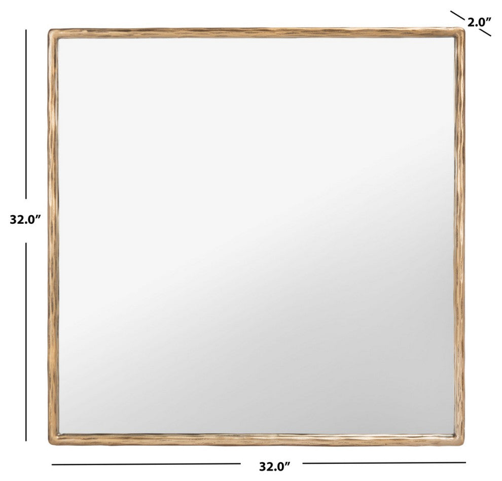 Safavieh Couture Yvette Square Metal Mirror Brass