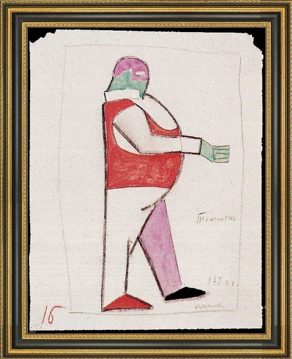 Kazimir Malevich Costume Design for Opera Victory Over Sun