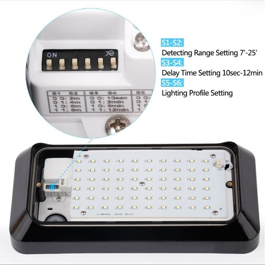 Invisible Motion Activated Wall/Ceiling SMART LED Light, EE112WMC-Series, Black