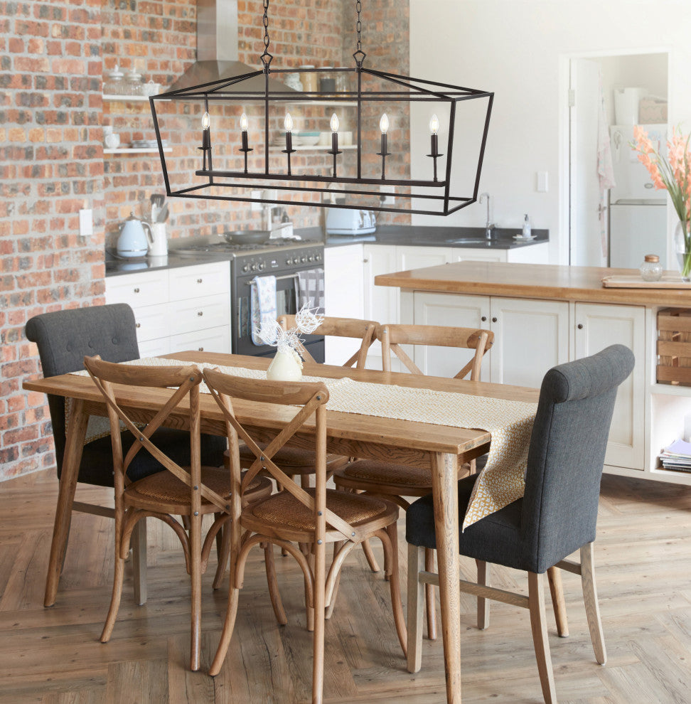 Pagoda Lantern Metal LED Pendant, Oil Rubbed Bronze, Width: 49"