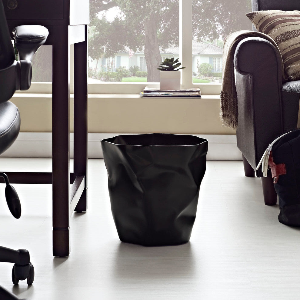 Modern Contemporary Living Room Trash Bin Black