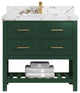 Parker 36" Single Sink Bath Vanity, Lafayette Green 2" Viola Brown