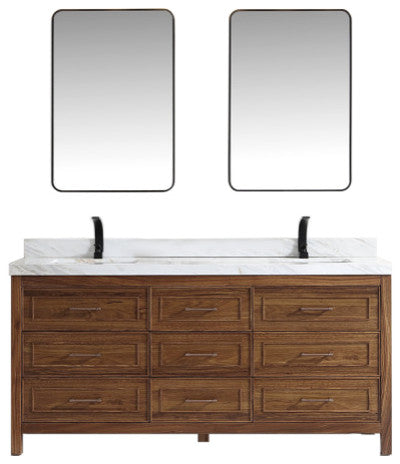 WK2428-72-EW-W Vanity With Mirror, Sconce and Faucet Included