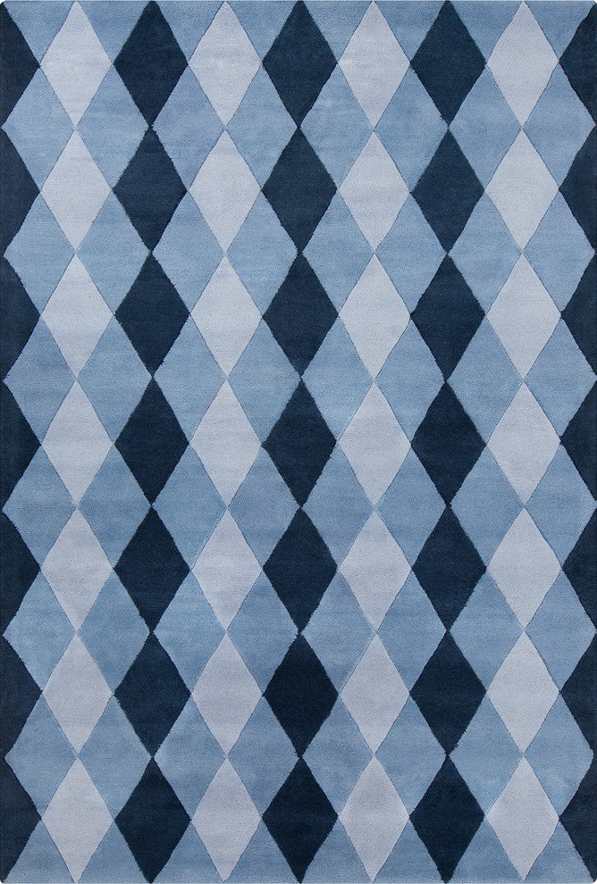Stella Contemporary Area Rug, Blue, 8'x10'