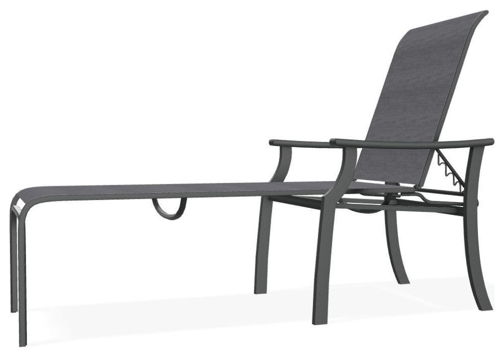 St. Catherine Sling 4-Position Outdoor Chaise Lounge, Augustine Pewter/Graphite