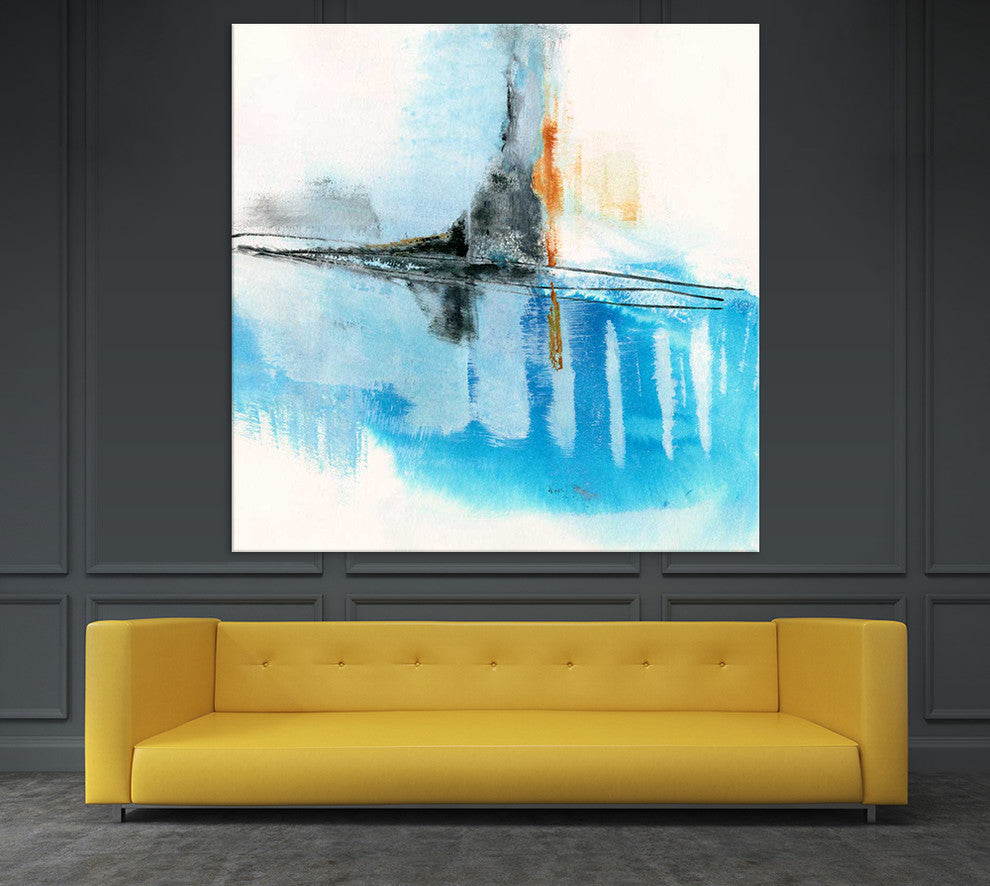 Never Grow Up 2 Fine Art Giant Canvas Print, Blue, Gray, 54"X54"