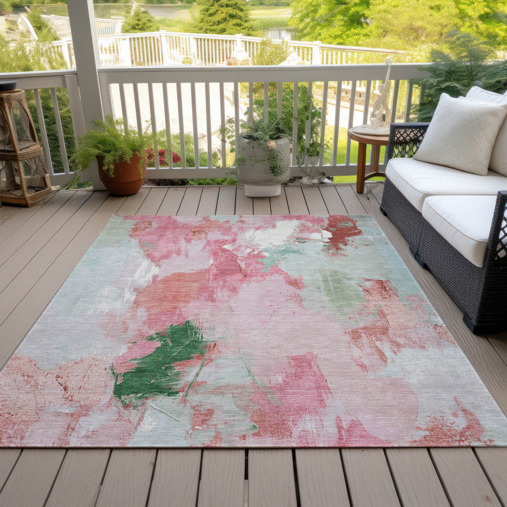 Machine Washable Indoor/Outdoor Chantille ACN1914 Blush 3' x 5' Rug