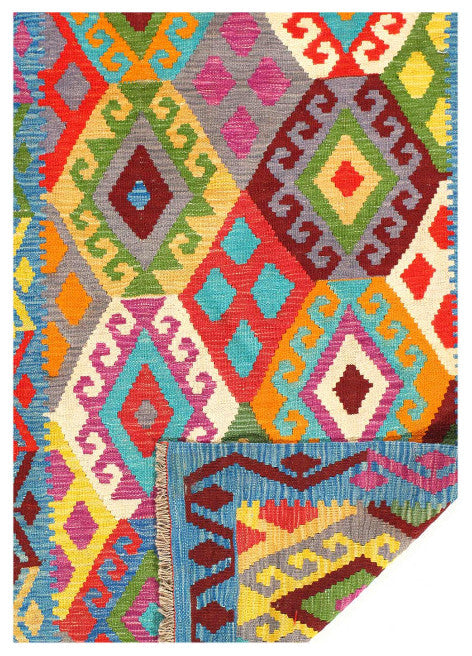 Reversible Kilim Flat Weave Wool On Wool Runner 2'11"x10'2"