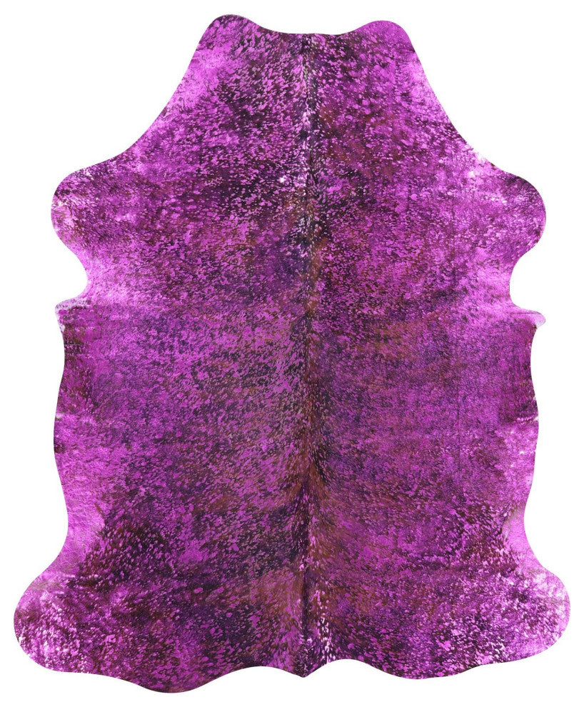 Pink Metallic Cowhide Rug 6' 4" X 5' 5" C2135