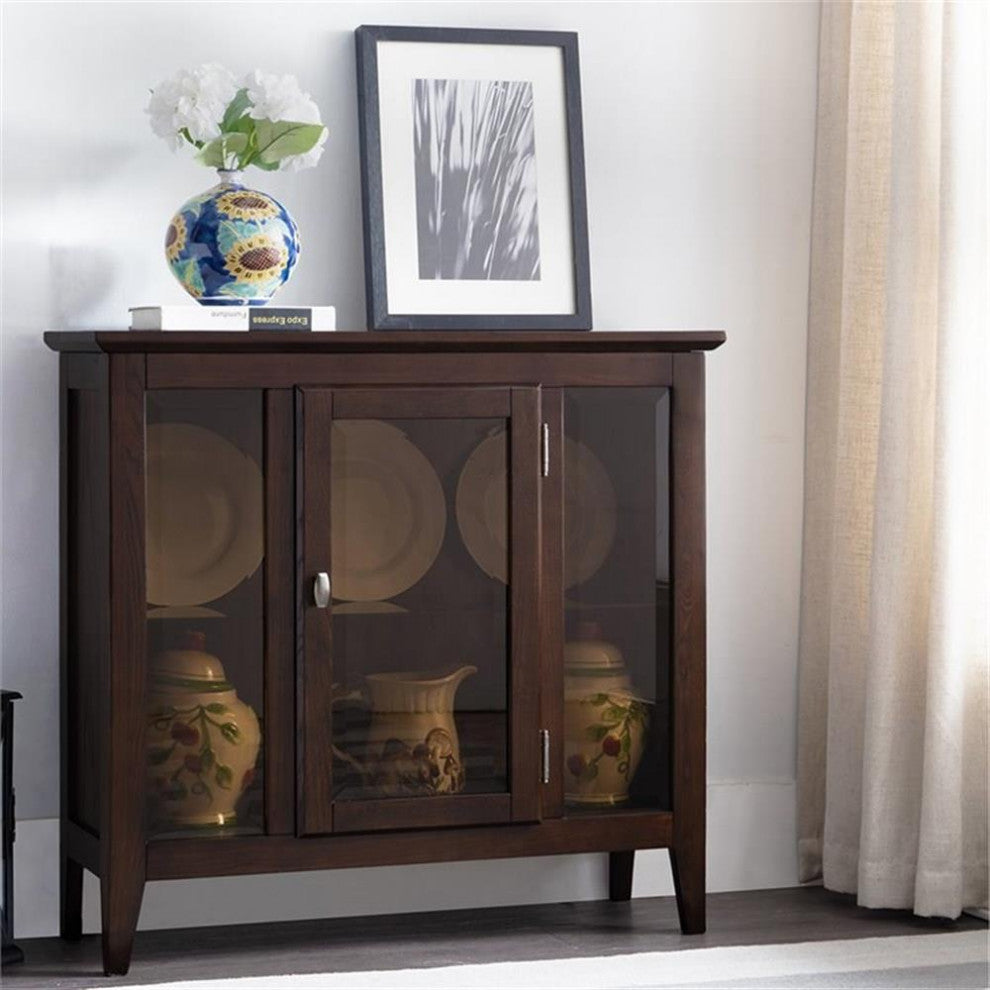 Bowery Hill Curio Cabinet in Chocolate Oak