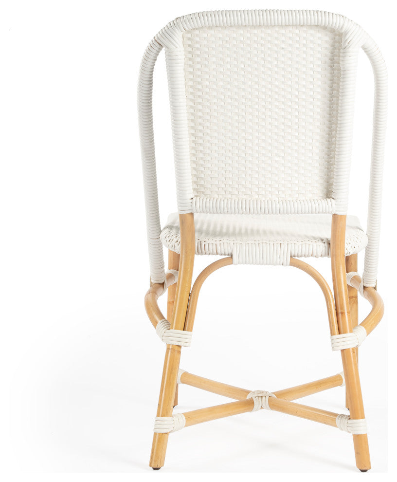 Tenor White and Black Rattan Side Chair