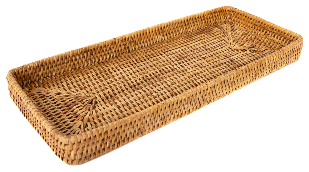 Artifacts Rattan™ Rectangular Vanity Tray, Honey Brown