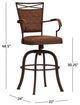 Hillsdale Bridgetown Tilt Base Metal Swivel Stool, Aged Bronze, Bar Height