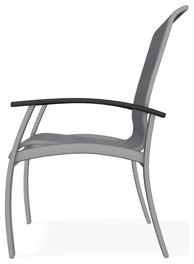 Belle Isle Sling Outdoor Dining Chair, Augustine Pewter/Graphite