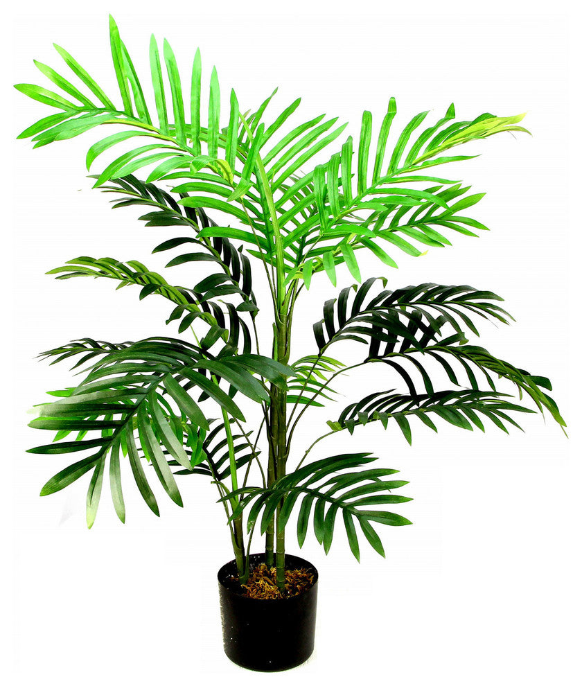 3 Feet Aritificial Paradise Palm Tree Plant In Plastic Pot, Green