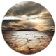 Drought Land With Cloudy Sunset, Landscape Disc Metal Artwork, 36"