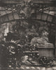 Esteban Chavez "Facade II, K With Lion" Etching