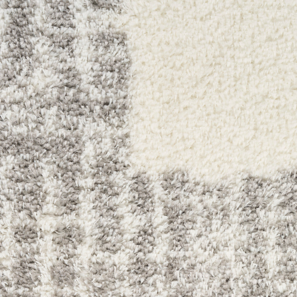 Nourison Pacific Shag 7'10" x 9'10" Ivory Grey Shag Indoor Rug