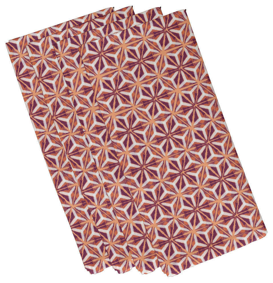 Water Mosaic, Geometric Print Napkin, Set of 4, Purple