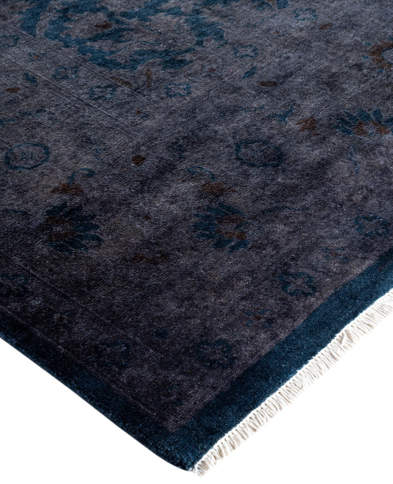 Overdyed One-of-a-Kind Hand-Knotted Area Rug Navy, 6' 1" x 8' 9"