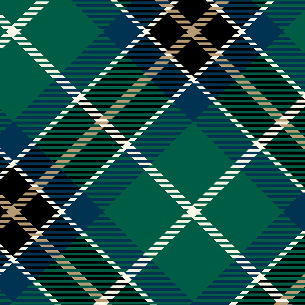 Mad for Plaid 19" Navy Blue Holiday Print Napkin, Set of 4