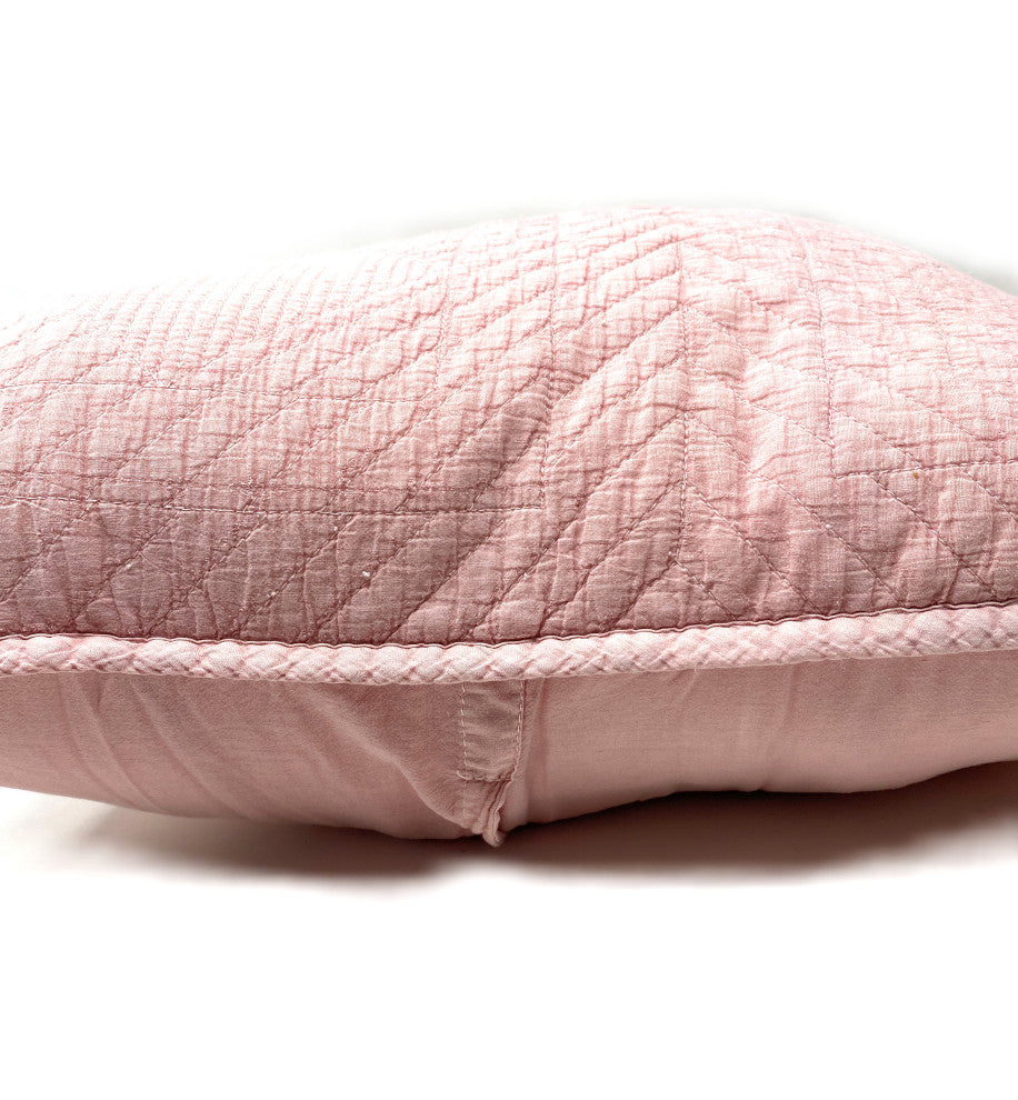 Light Pink Diamond Cotton Stone Wash Bedspread Set, 20 X 36