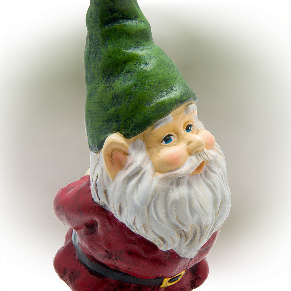 Bearded Garden Gnome Statue with Green Hat