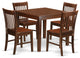 5 Pc Kitchen Table Set With A Table And 4 Dining Chairs In Mahogany