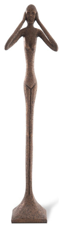Hear No Evil Skinny Sculpture, Bronze, Large