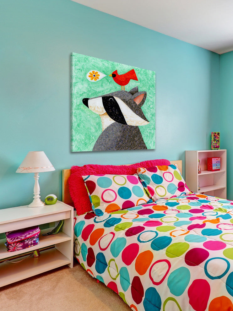 "Recital for Raccoon" by Janet Nelson Print Wrapped Canvas, 24x24