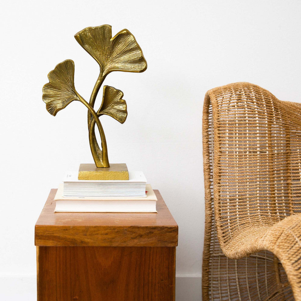 15in. Gold Leaf Sculpture Decorative Accent