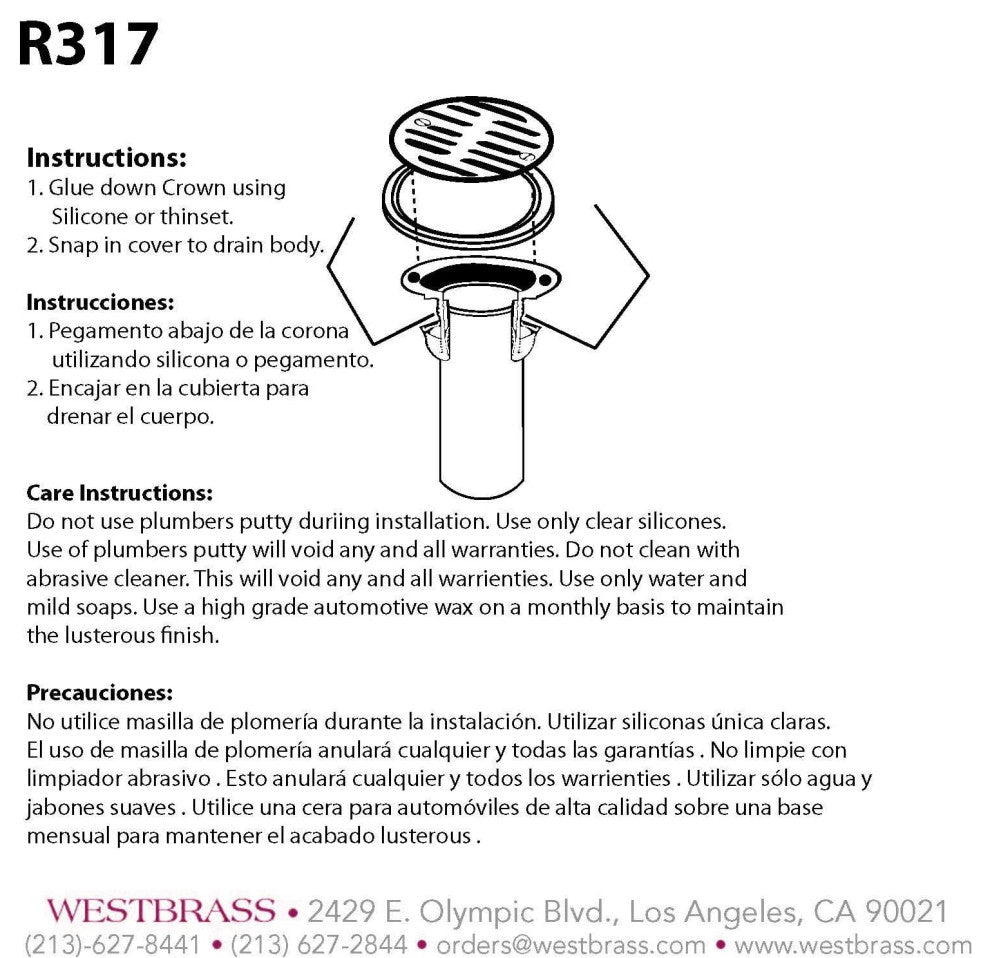 Two Post Style Large Kitchen Basket Strainers, Polished Brass, Polished Nickel