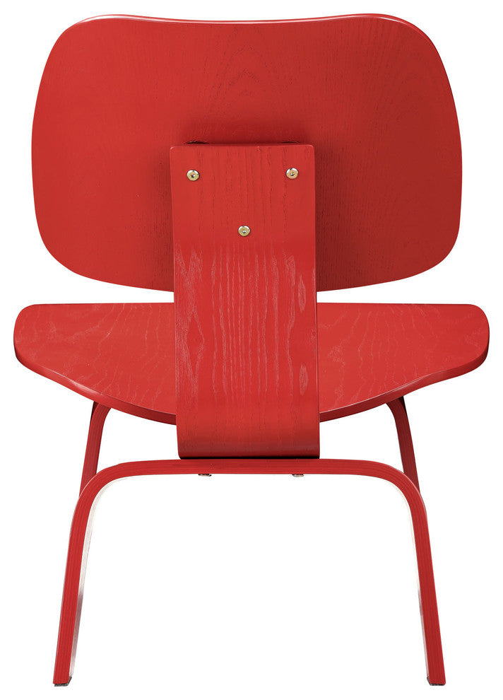 Modern Contemporary Living Room Wood Lounge Chair Red
