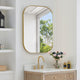Trielle Rectangular Framed Bathroom Wall Mirror, Brushed Gold, 24"