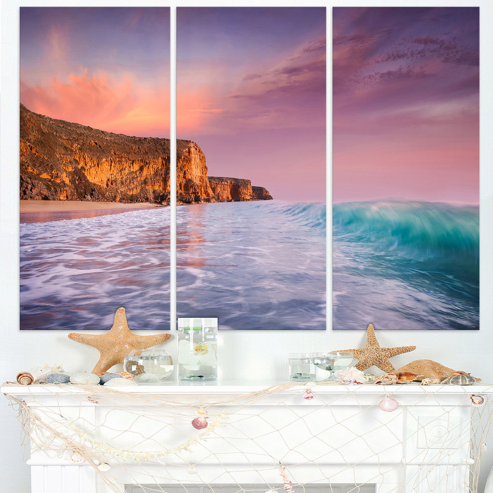 "Beautiful Paradise Sunset" Metal Wall Art, 3 Panels, 36"x28"