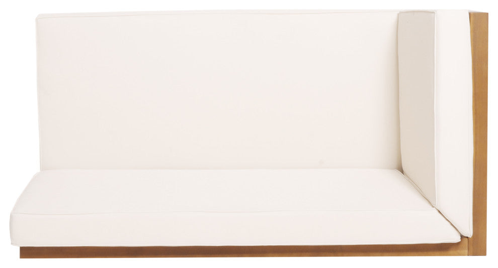 Isabella Outdoor 9 Seater Acacia Wood Sectional Sofa Set, Beige