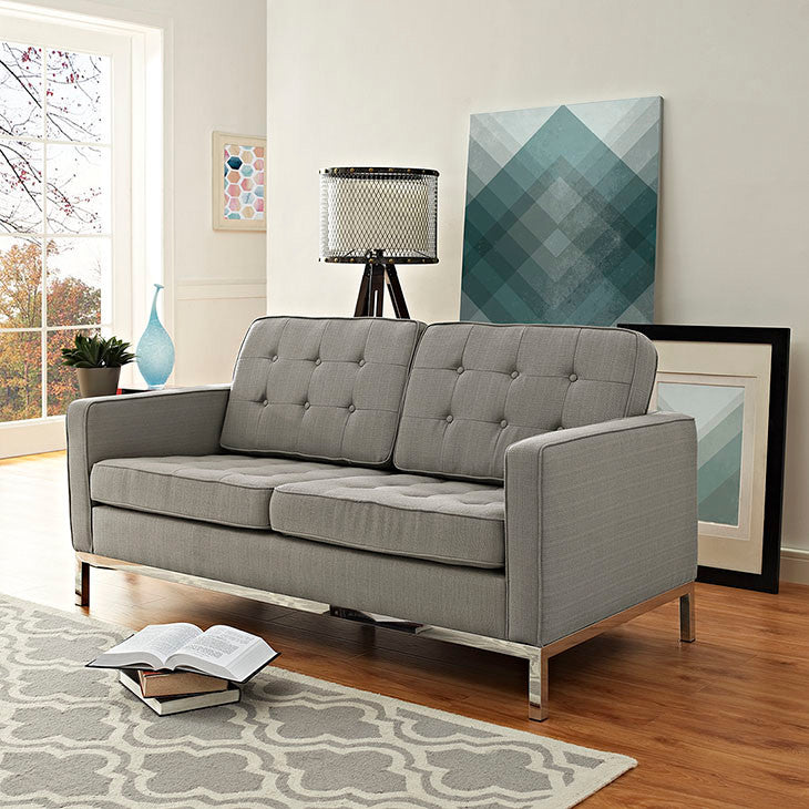 Modern Granite Loft Upholstered Fabric Loveseat