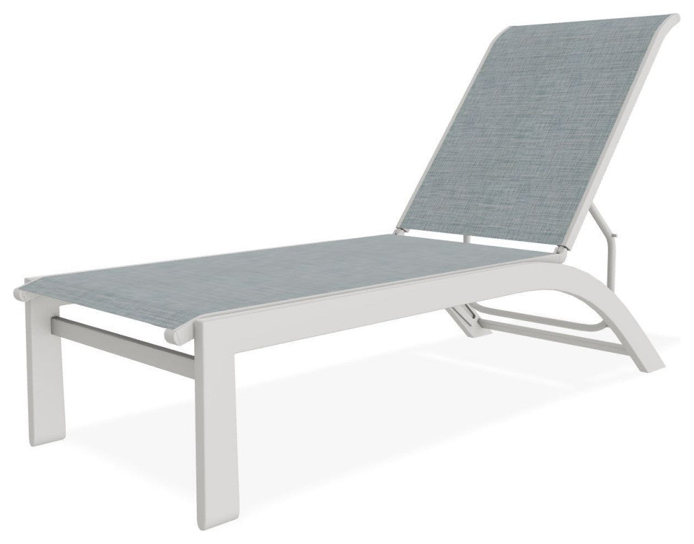Kendall Sling Stackable Outdoor Chaise Lounge, Charm/Snow