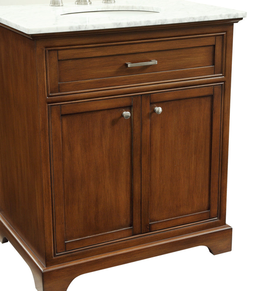 Amber Single Bathroom Vanity, Blue, Teak, 30"