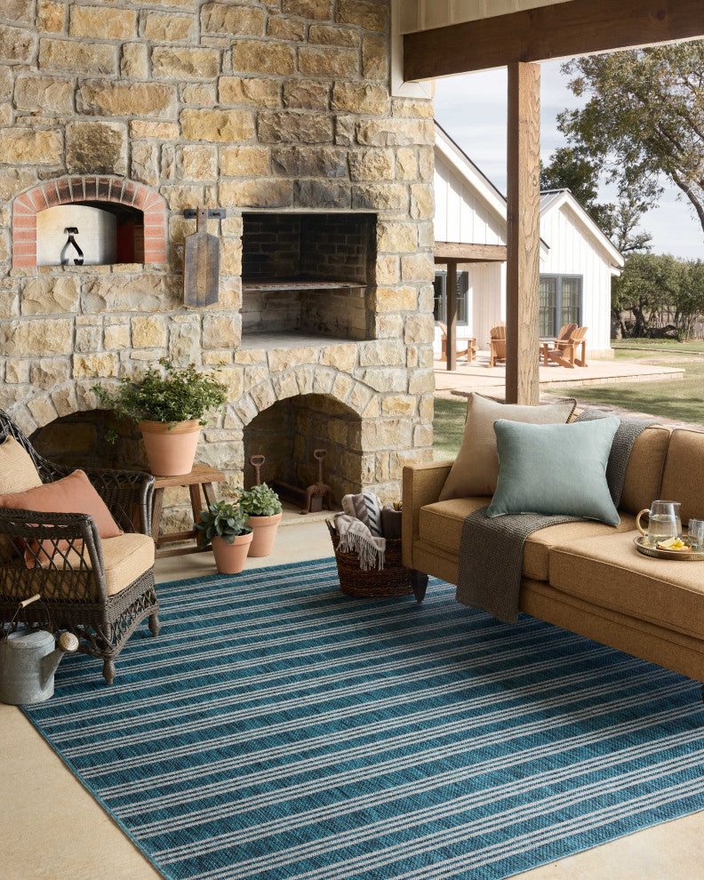 Loloi Easton Teal / Fog 7'-10" x 10' Area Rug