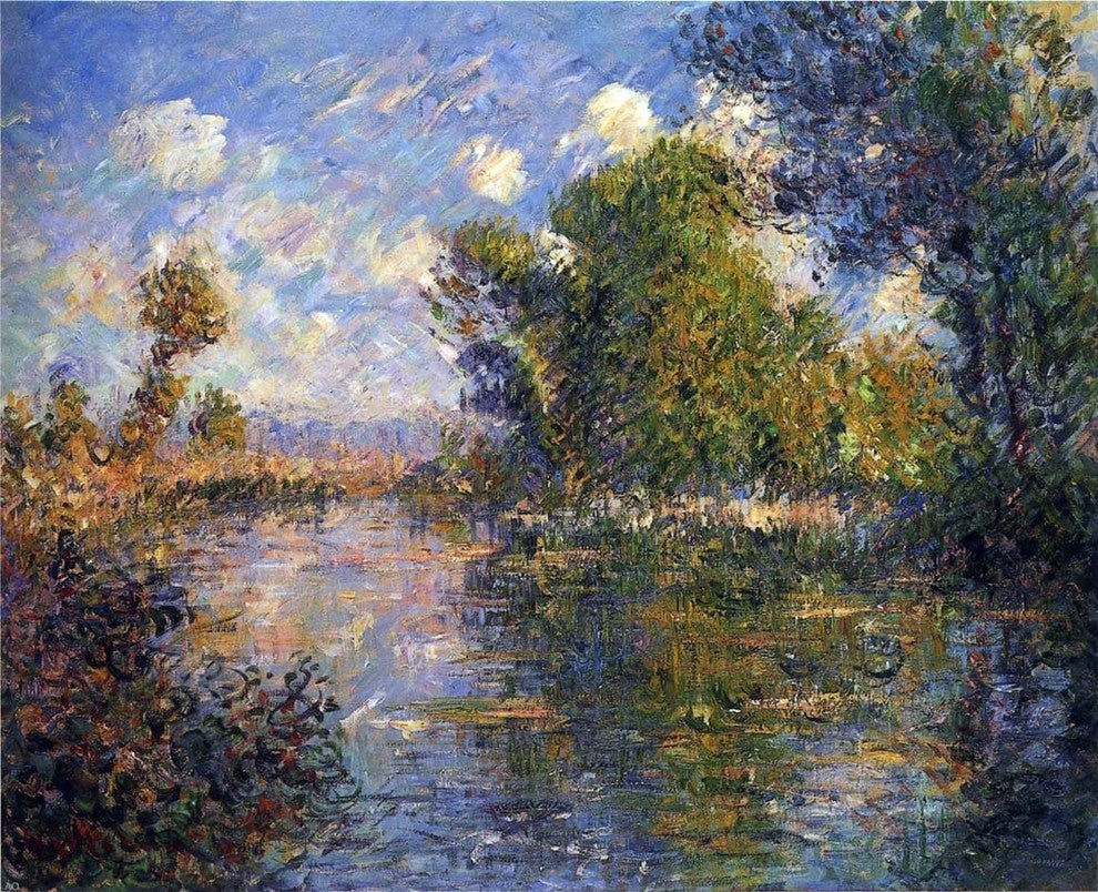 Gustave Loiseau by the Eure River in Autumn Premium Canvas Print