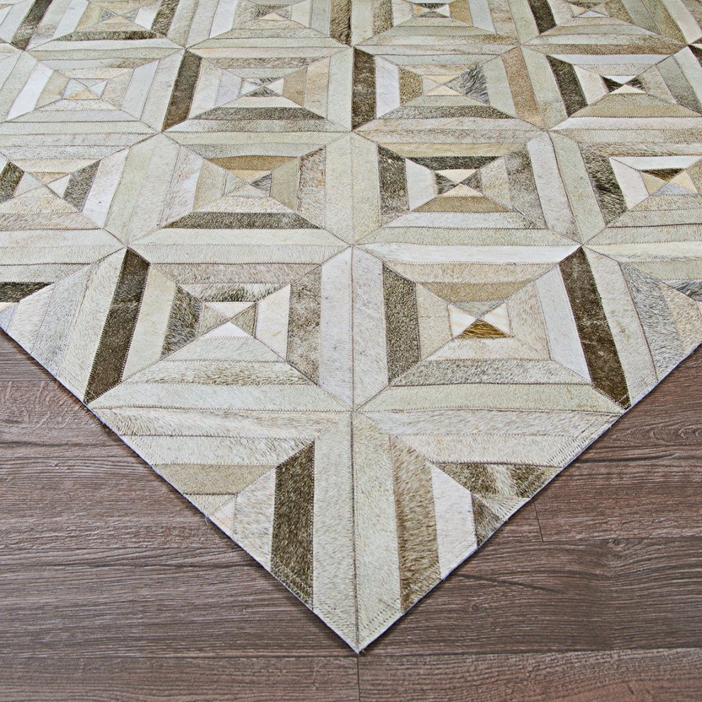 Couristan Chalet Blocks Area Rug, Ivory, 5'4"x8'