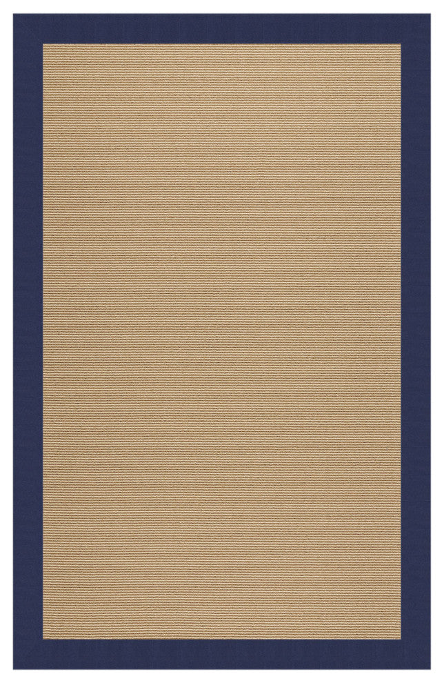 Zoe-Sisal Machine Tufted Rectangle Rug, Navy, 8'x8'
