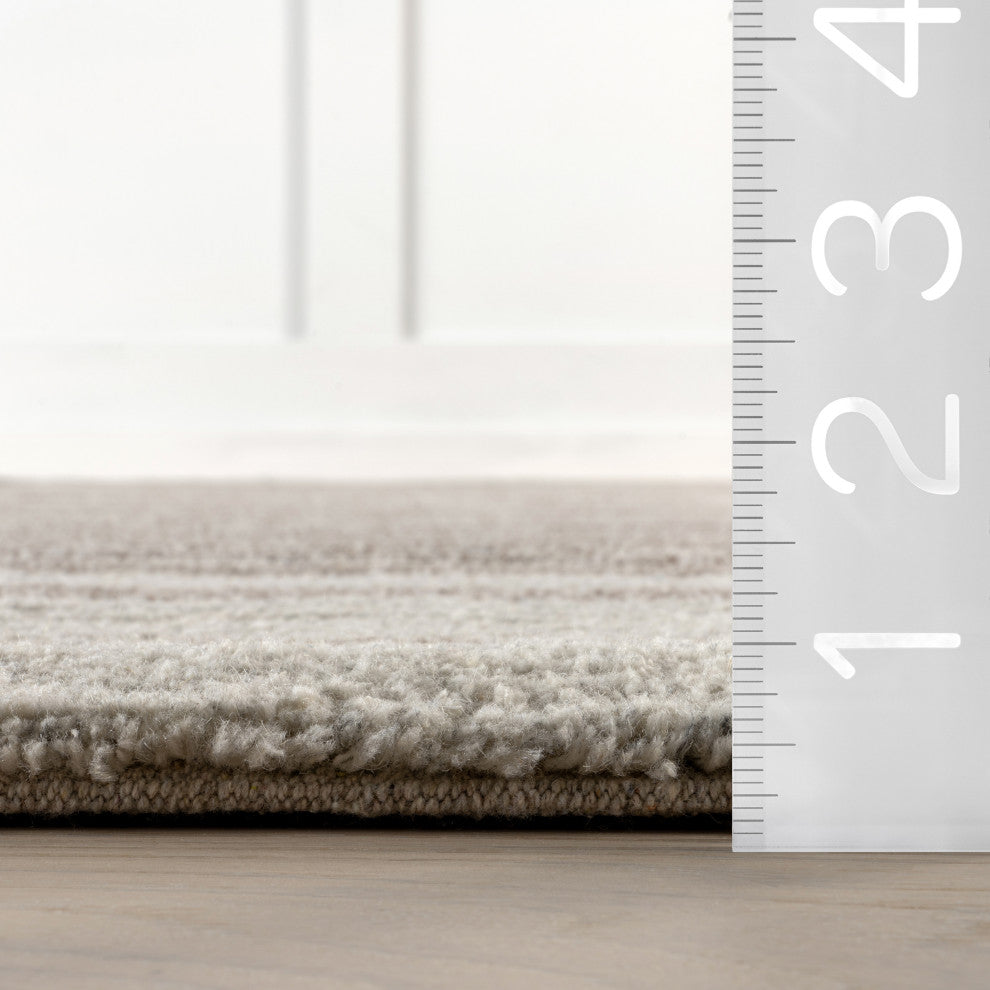 Villa Southwestern Wool Blend Area Rug, Brown 8' x 10'