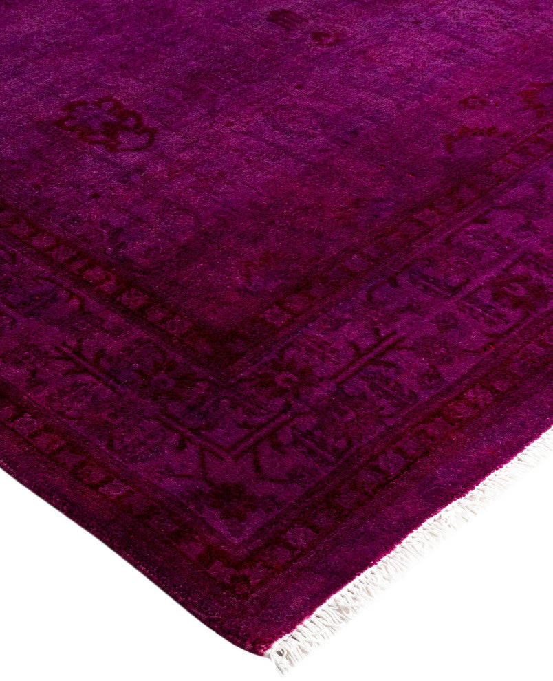 Overdyed One-of-a-Kind Hand-Knotted Area Rug Purple, 4' 2" x 6' 3"