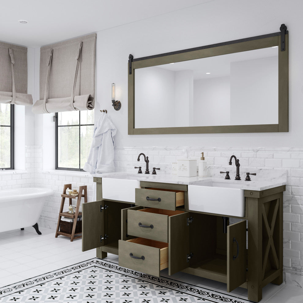 Paisley 72" Double Vanity, Grizzle Gery, Vanity Only