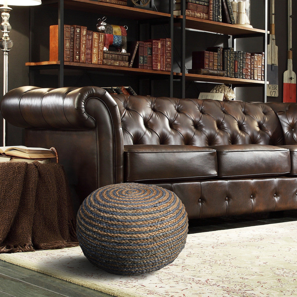 Natural Braided Pouf