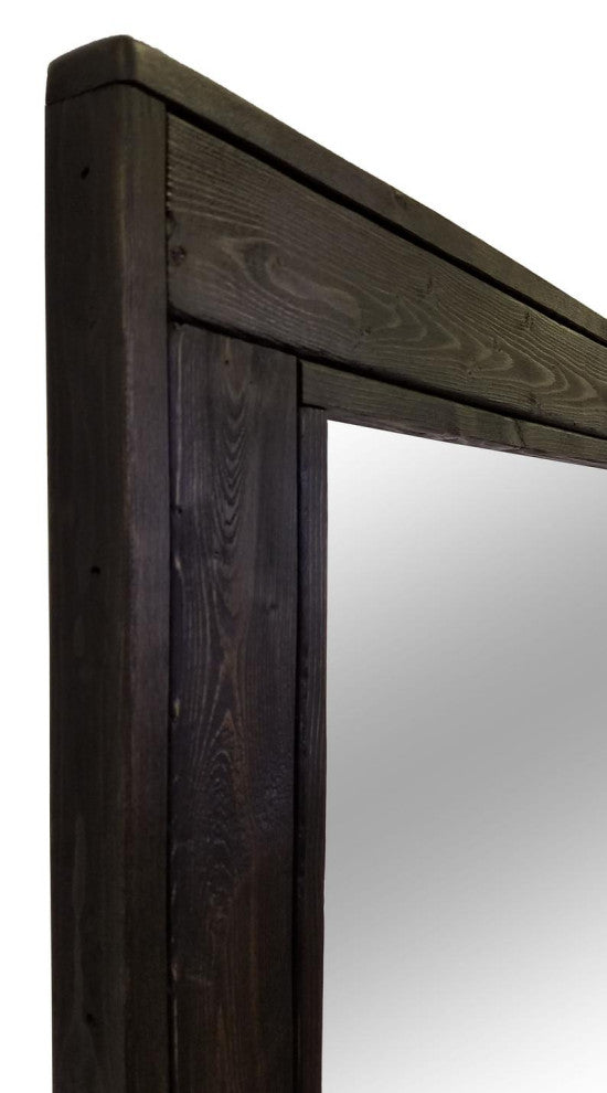 Herringbone Stained Vanity Mirror, Ebony, 30"x42", Vertical