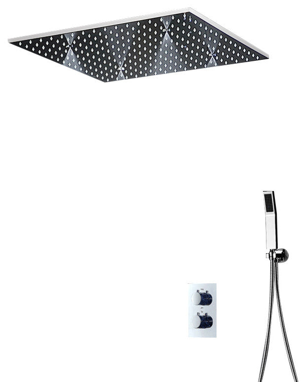 Varadero Thermostatic LED Shower Panel Set With Hand Held Shower